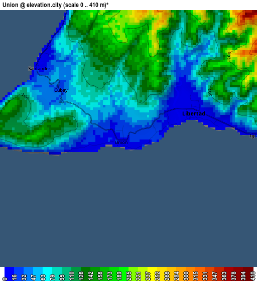 Union elevation map