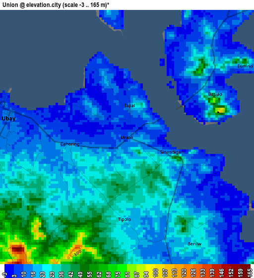 Union elevation map