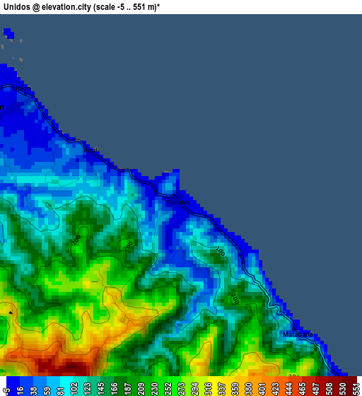 Unidos elevation map