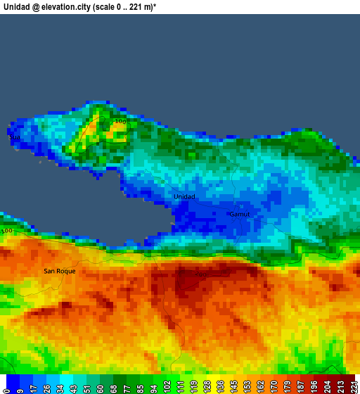 Unidad elevation map