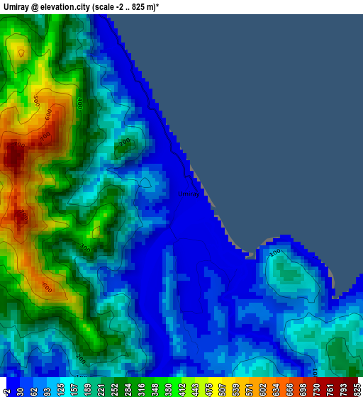 Umiray elevation map