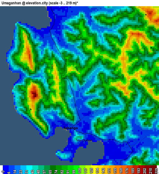 Umaganhan elevation map