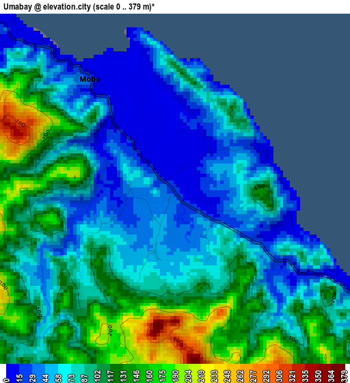 Umabay elevation map