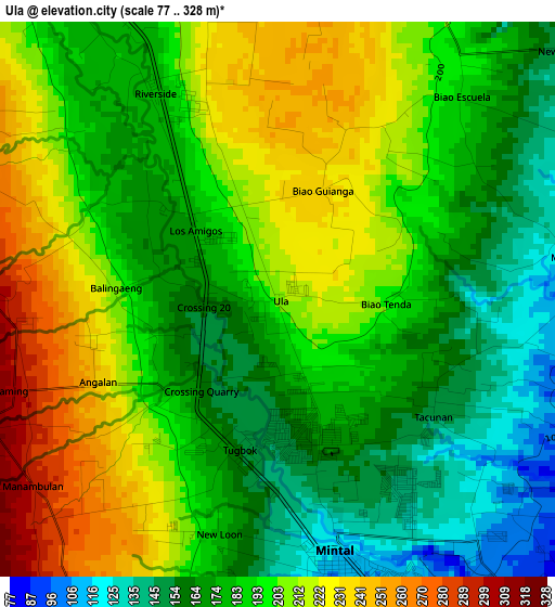 Ula elevation map