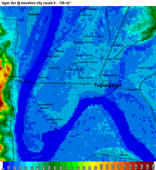 Ugac Sur elevation map