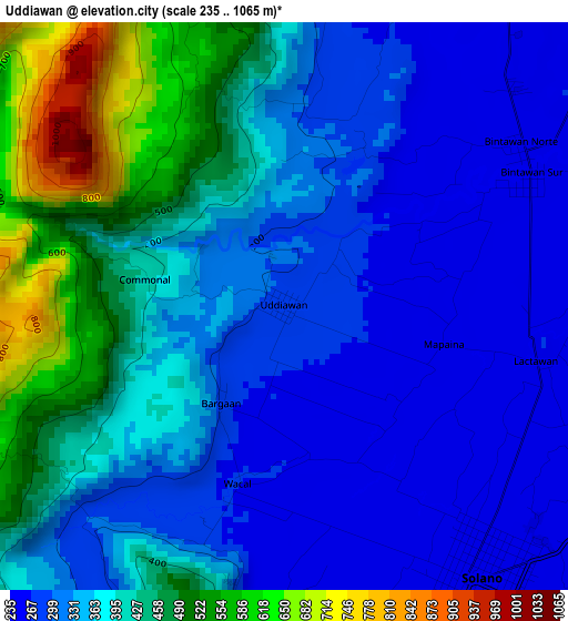 Uddiawan elevation map