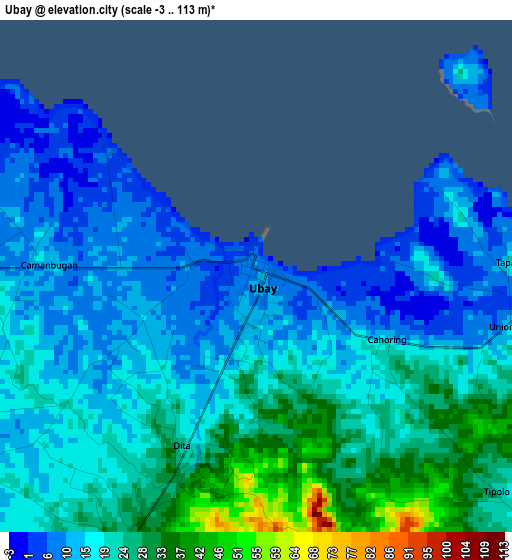 Ubay elevation map