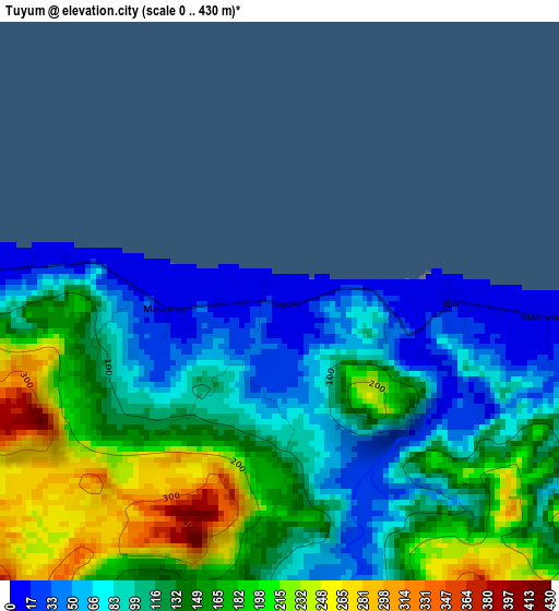 Tuyum elevation map