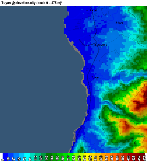 Tuyan elevation map