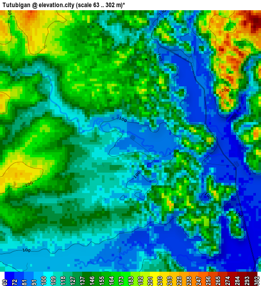 Tutubigan elevation map