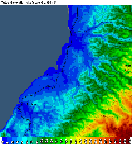 Tutay elevation map