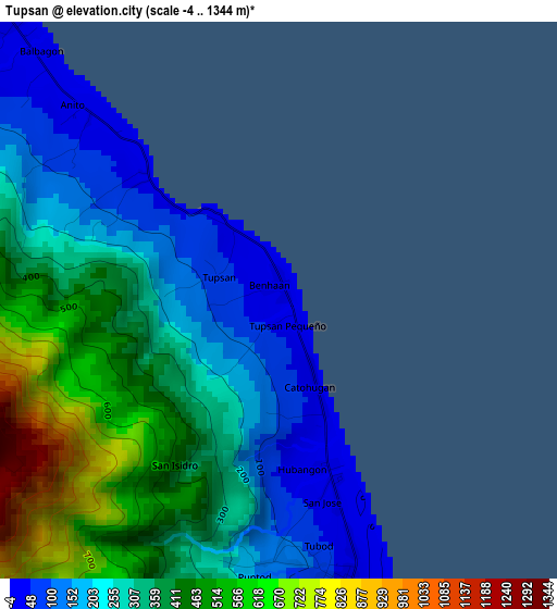 Tupsan elevation map