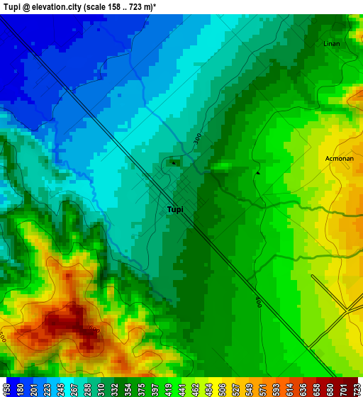 Tupi elevation map