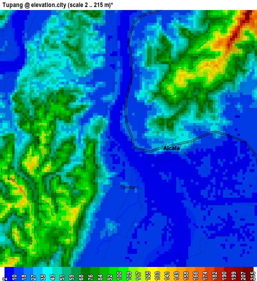 Tupang elevation map