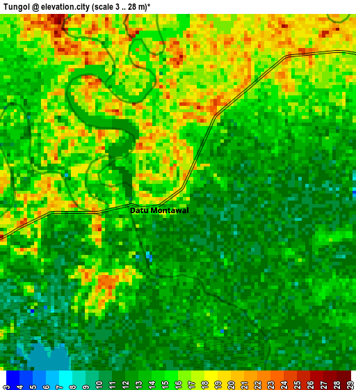 Tungol elevation map