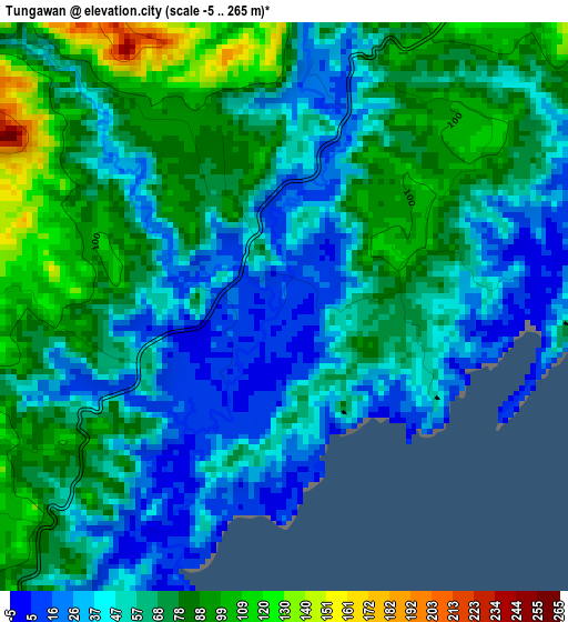 Tungawan elevation map