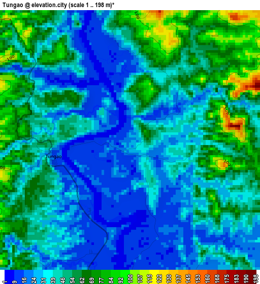 Tungao elevation map