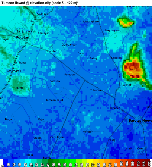 Tumcon Ilawod elevation map