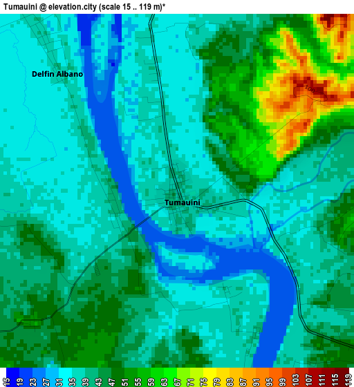 Tumauini elevation map