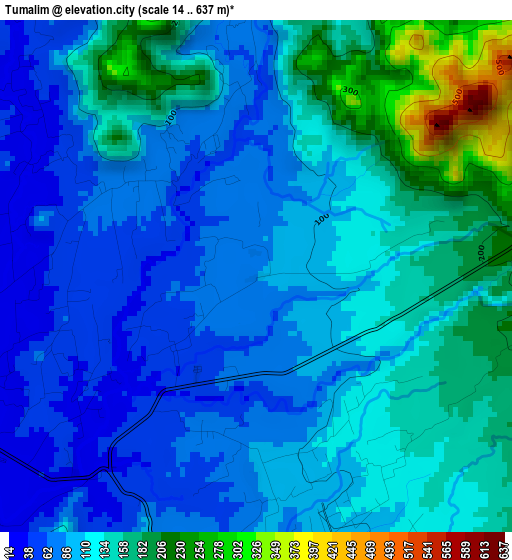 Tumalim elevation map