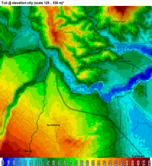 Tuli elevation map