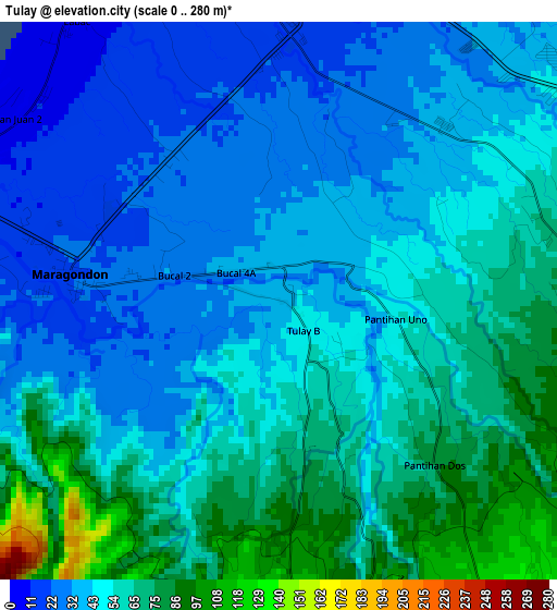 Tulay elevation map