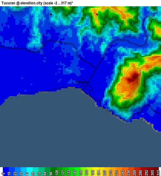 Tucuran elevation map