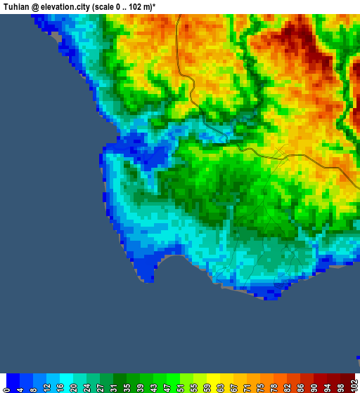 Tuhian elevation map