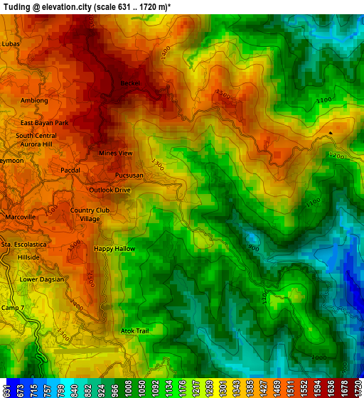 Tuding elevation map