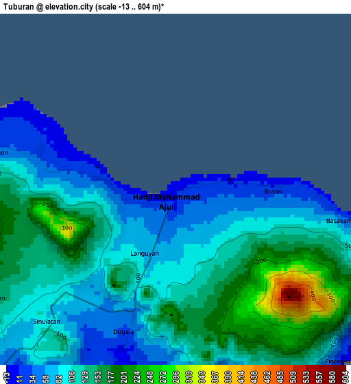Tuburan elevation map