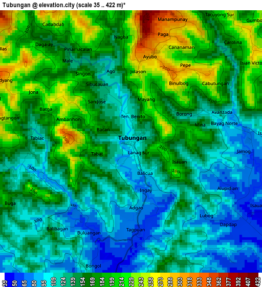 Tubungan elevation map