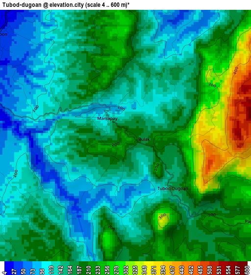 Tubod-dugoan elevation map