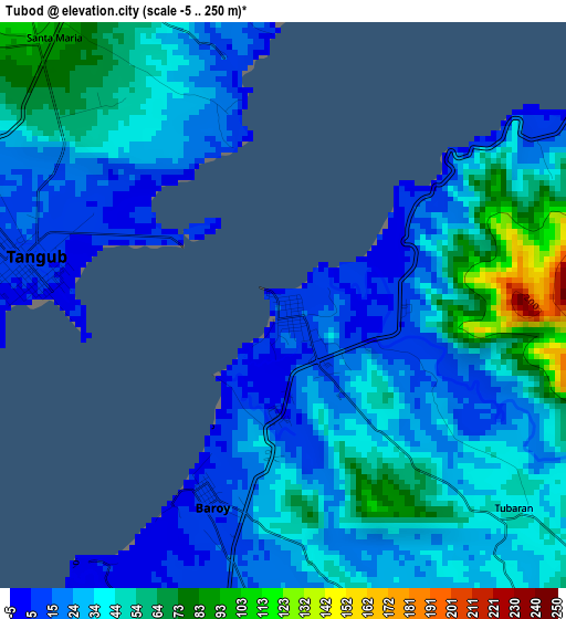 Tubod elevation map