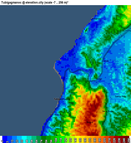 Tubigagmanoc elevation map