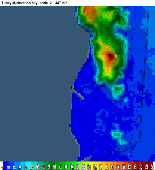 Tubay elevation map