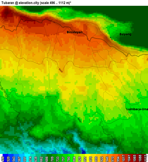 Tubaran elevation map