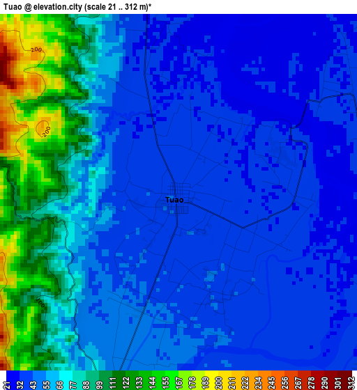 Tuao elevation map