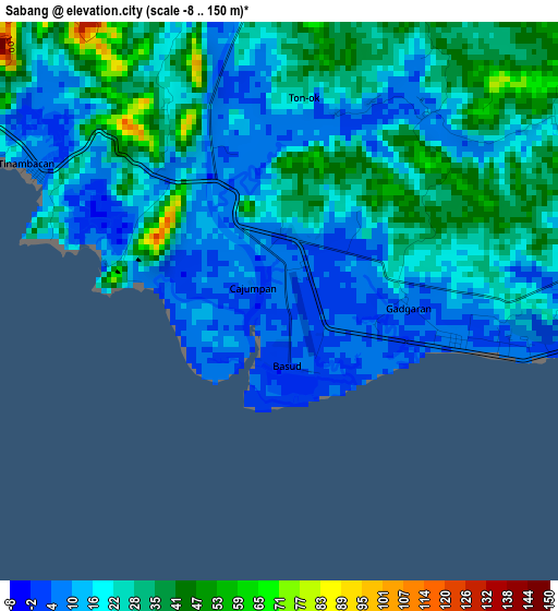 Sabang elevation map