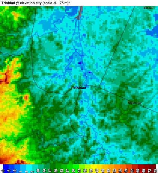 Trinidad elevation map