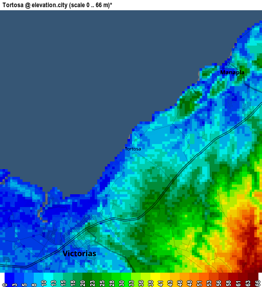 Tortosa elevation map