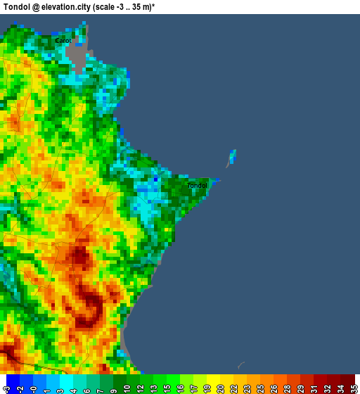 Tondol elevation map