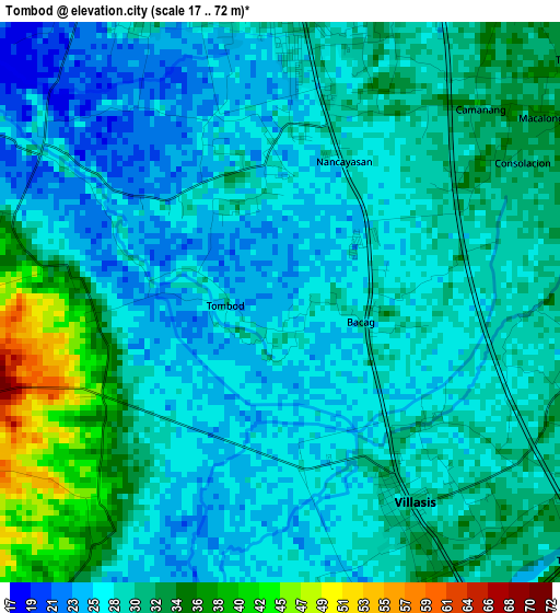 Tombod elevation map