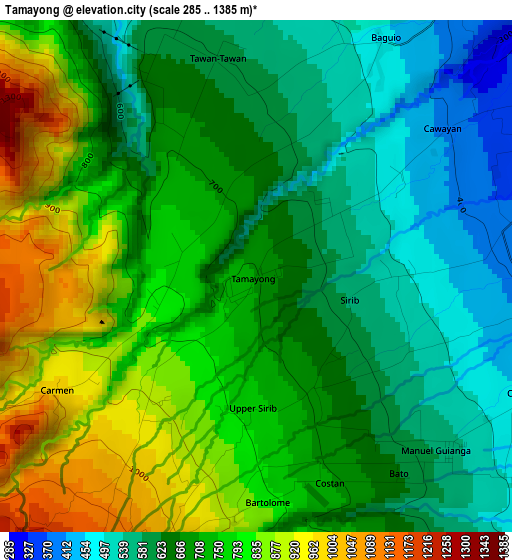 Tamayong elevation map