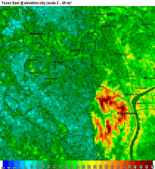 Tococ East elevation map