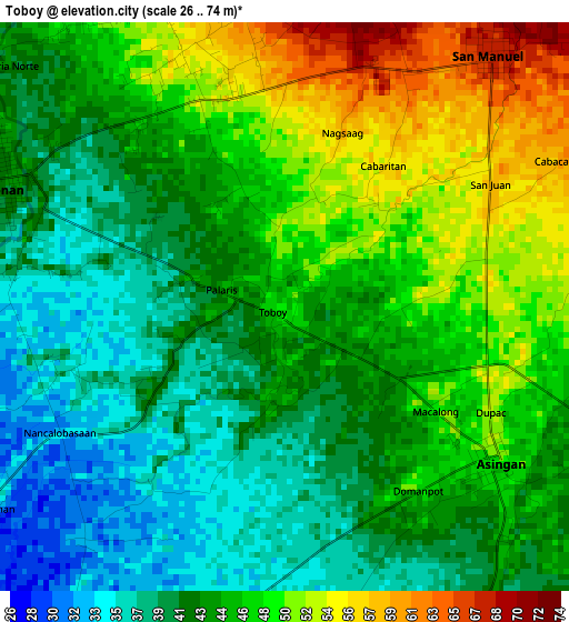 Toboy elevation map