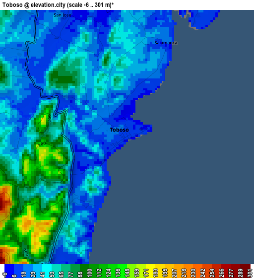 Toboso elevation map