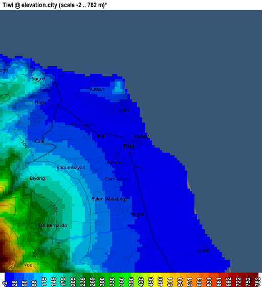 Tiwi elevation map