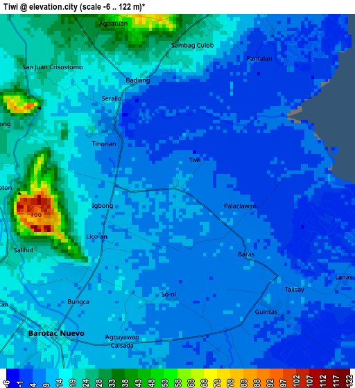 Tiwi elevation map