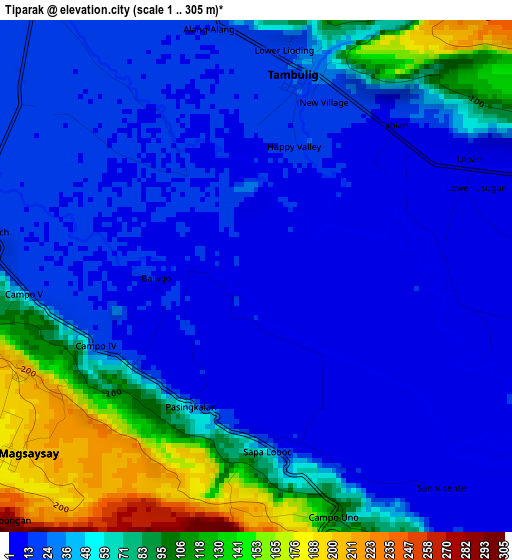 Tiparak elevation map