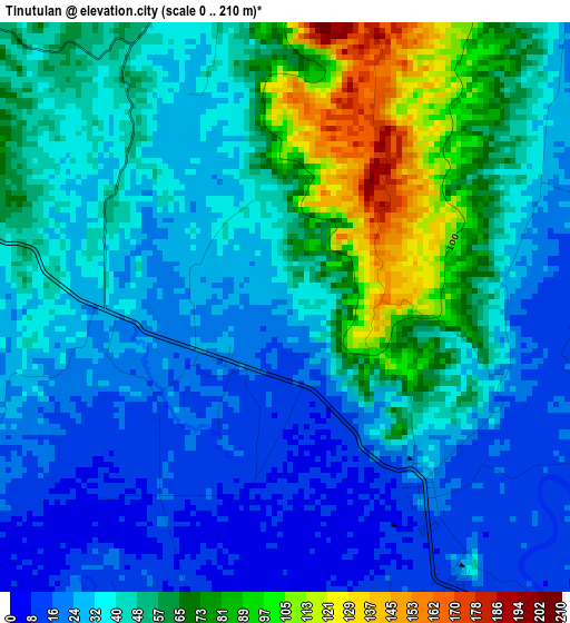 Tinutulan elevation map